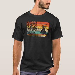 Manar Vintage Grandpa The Man Myth Fishing Legend T Shirt