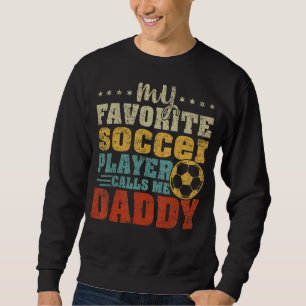Manar Vintage Min favoritfotbollsspelare pappa Fat Lång Ärmad Tröja