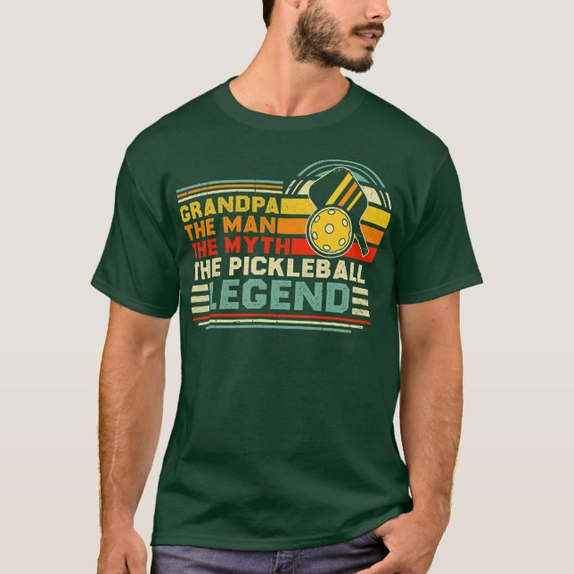 Manar Vintage Pickleball Grandpa Mannen, myten T Shirt (Framsida)