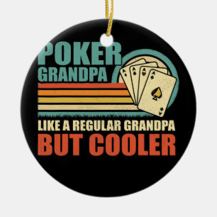 Manar Vintage Poker Grandpa som en vanlig morfar Julgransprydnad Keramik