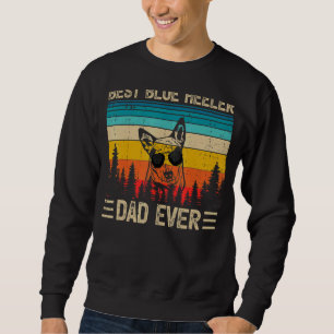 Manar Vintage Retro Best Blue Heeler Pappa Alltid Lång Ärmad Tröja