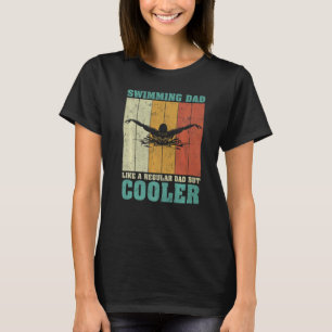 Manar Vintage Retro Swimming Pappa som en vanlig P T Shirt
