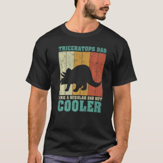 Manar Vintage Retro Triceratops Pappa som en vanli T Shirt