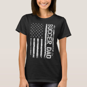 Manar Vintage Soccer American Flagga Soccer Pappa T Shirt