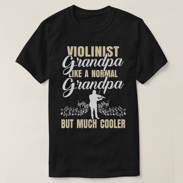 Manar Violin Grandpa Violinist Orchestra String In T Shirt (Design framsida)