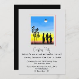 Manar, vit, blå jul inbjudningar