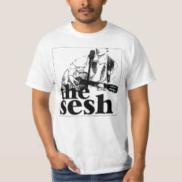 Manar "vit för logotyp för sesh" tee