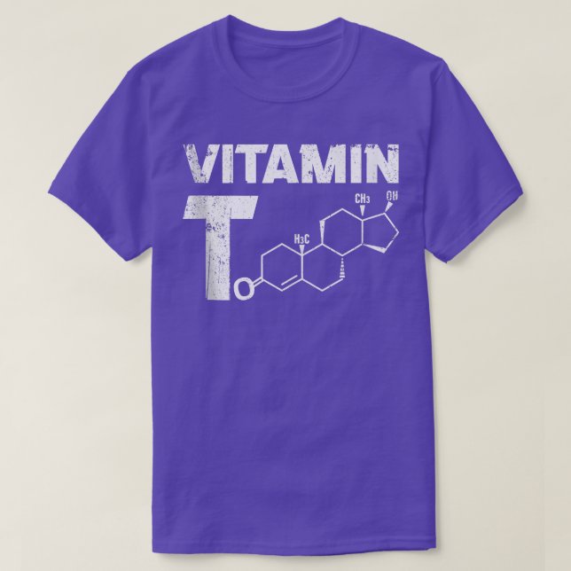 Manar Vitamin T Testosteron Bodybuilding Gym Fitne T Shirt (Design framsida)