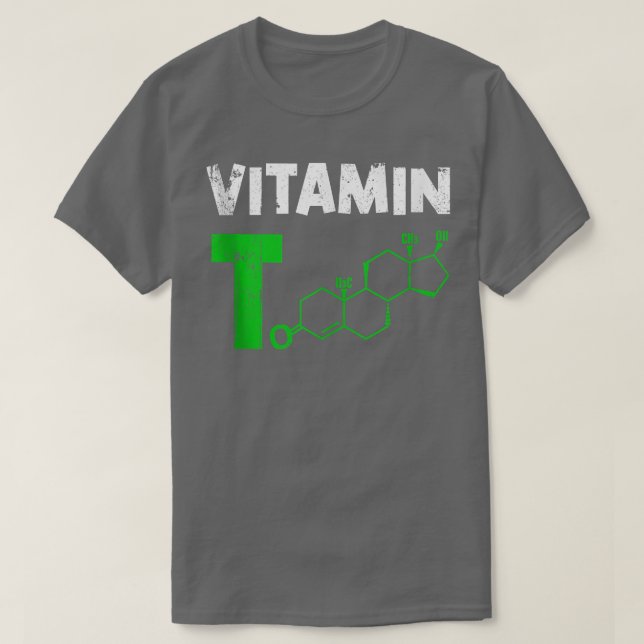 Manar Vitamin T Testosteron Bodybuilding Gym Fitne T Shirt (Design framsida)