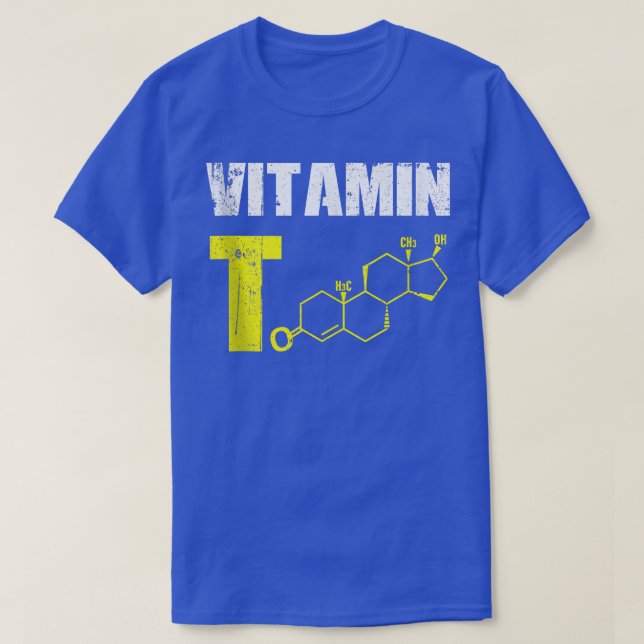 Manar Vitamin T Testosteron Bodybuilding Gym Fitne T Shirt (Design framsida)