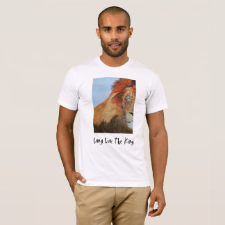 Manar vitT-tröja med lejon design Tee Shirt