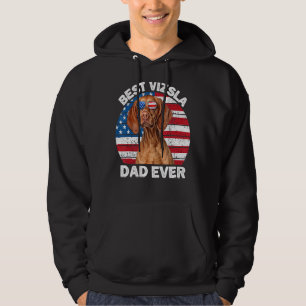 Manar Vizsla Pappa American Flagga Vizsla Hundägar Hoodie