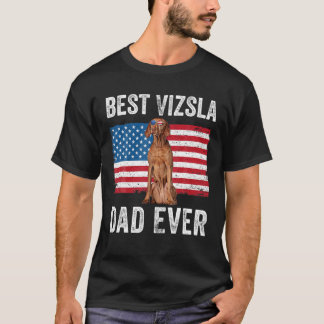 Manar Vizsla Pappa Amerikanska Flagga Vizsla Hund  T Shirt