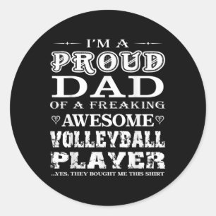 Manar Volleyball Jag är en stolt Volleyball Pappa- Runt Klistermärke