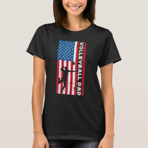 Manar Volleyball Pappa För manar USA American Flag T Shirt