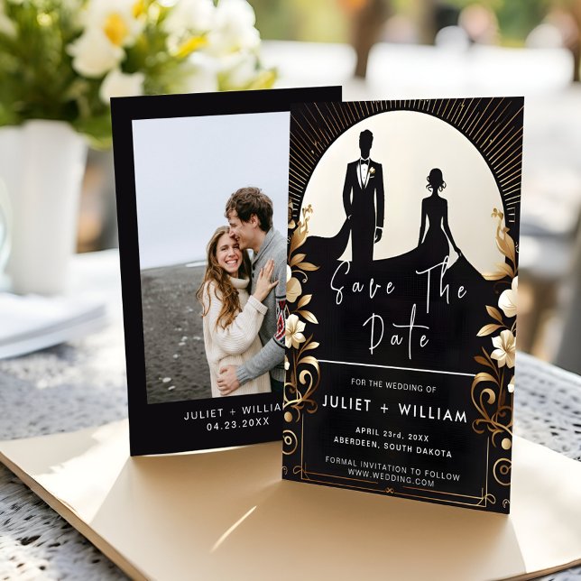 Manar Vuxen Tuxedo, svartvitt, Bröllop Spara Datumet (Skapare uppladdad)