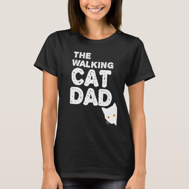 Manar Walking Cat Pappa - Best Catdad tar hans C T Shirt (Framsida)