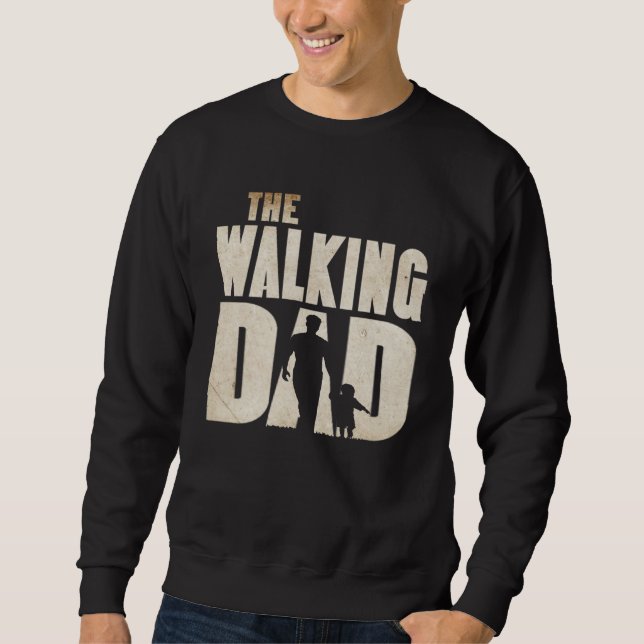 Manar Walking Pappa Pappa Young Fars dag Lång Ärmad Tröja (Framsida)