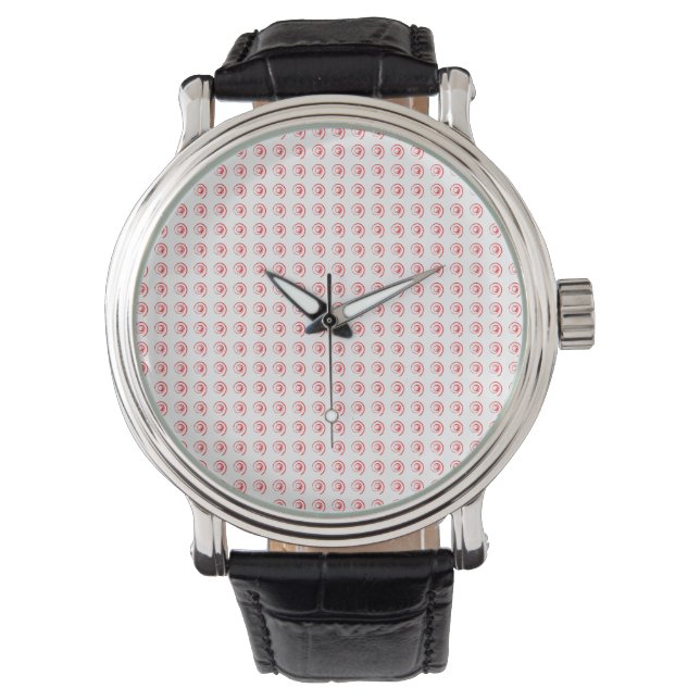 Manar Watch med Tiled Red Twirls Armbandsur (Framsida)