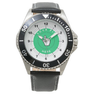 Manar Watch - Personlig - Black Leather Armbandsur