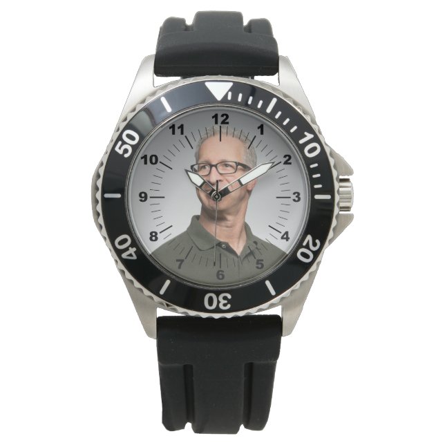 Manar Watch - Personlig - Black Rubber Armbandsur (Framsida)