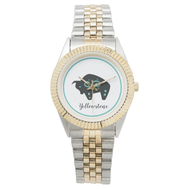 Manar Watch-Yellowstone Buffalo Armbandsur (Framsida)