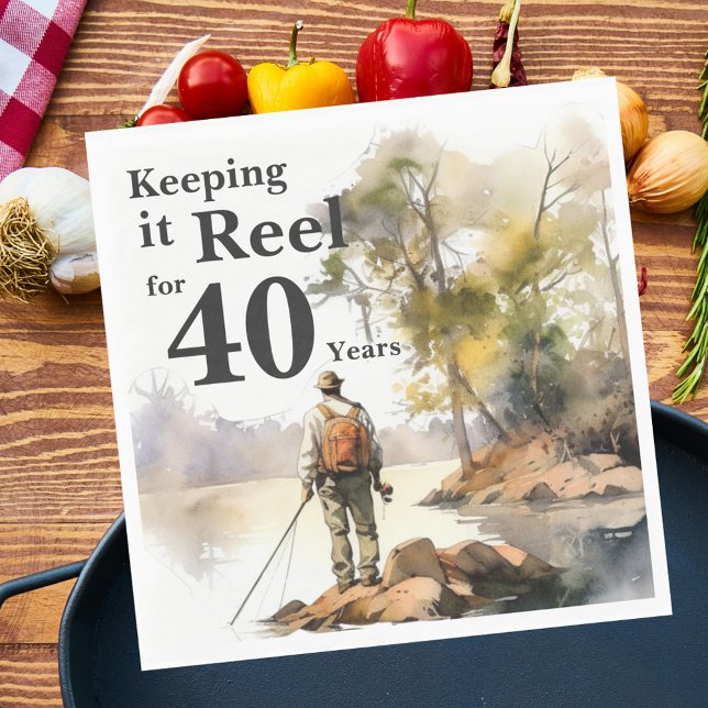 Manar Watercolor Fishing Födelsedagsfest Pappersservett (Skapare uppladdad)