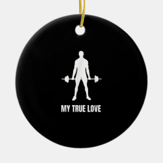 Manar Weightlifter Barbell-träningsfack Julgransprydnad Keramik