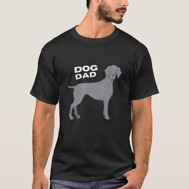 Manar Weimaraner Hund Pappa Man T Shirt (Framsida)