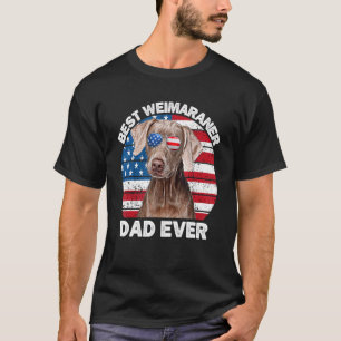 Manar Weimaraner Pappa American Flagga Weim Weimar T Shirt