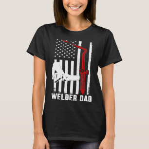 Manar Welder Pappa Welding Torch Patriotic America T Shirt