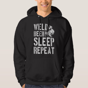 Manar Welder Weld Beer Soer Repeat Funny Welding W Hoodie