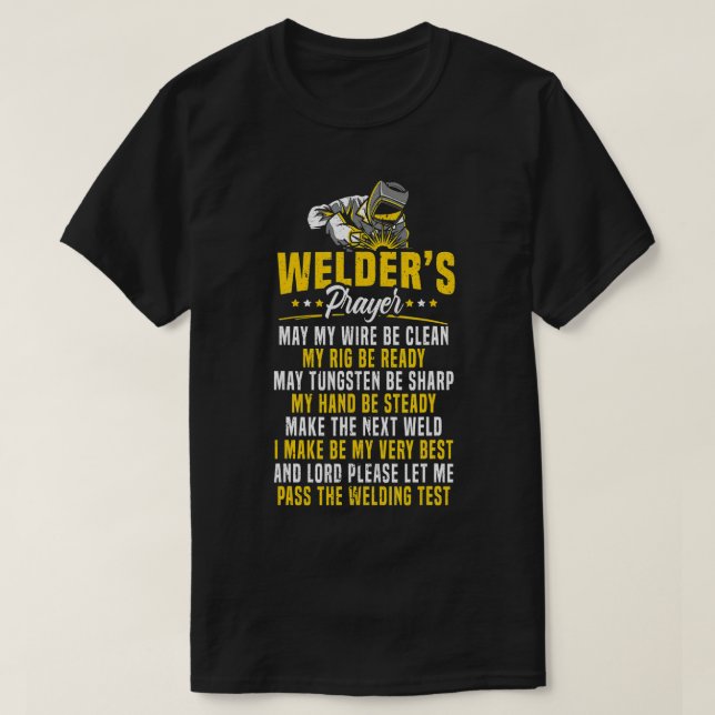 Manar Welders Prayer Welder Welder Welding T Shirt (Design framsida)