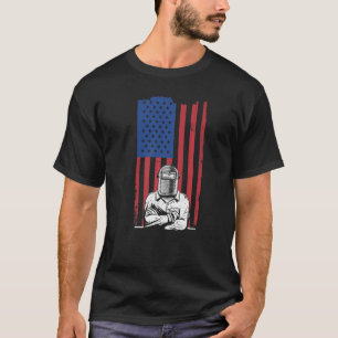 Manar Welding American Flagga Welder Metalworking T Shirt
