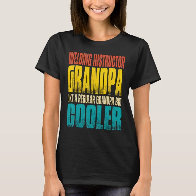 Manar Welding Instructor Grandpa som en vanlig Gra T Shirt (Framsida)