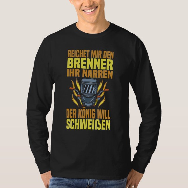 Manar Welding Maskin Wig Metall Builder Locksmith  T Shirt (Framsida)