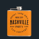 Manar Whiskey Party Liquor Vinyl Wrapped Flask Fickplunta<br><div class="desc">Det här trendiget och den moderna orangen är perfekt för händelser eller bara för att starta party! Den har Nashville attraktion som Honky Tonk Highway och RoOfops! Starta roligten Nashville party stil och sparka upp era stövlar! Underbar som gåva till Bachelor-partiet, Best Man och Marskalkar för ett mål party eller...</div>