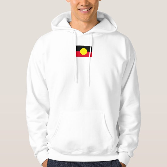 manar white Aboriginal flagga hoodie (Framsida)