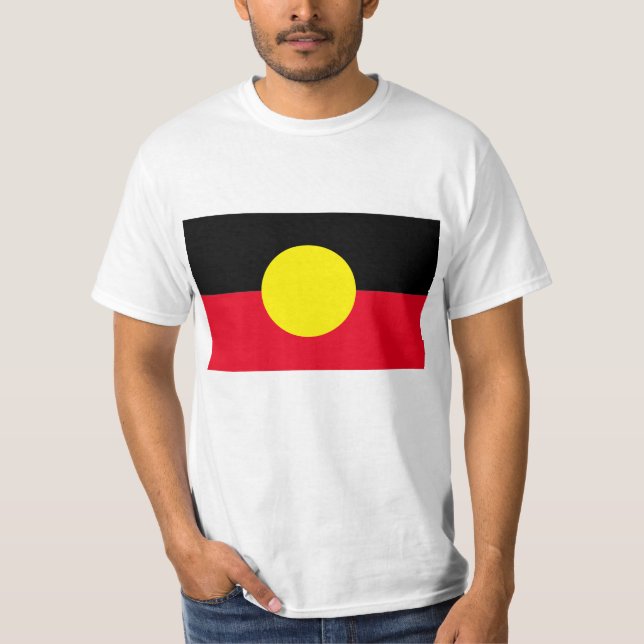 manar white Aboriginal flagga shirt T Shirt (Framsida)