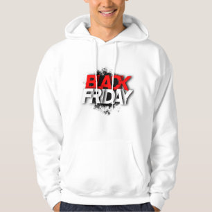 Manar White Hoodie med Bold "BLACK FREDAG"