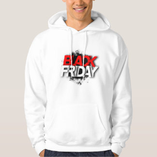 Manar White Hoodie med Bold "BLACK FREDAG"