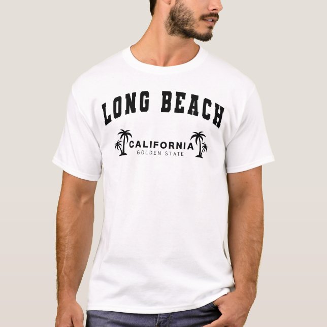 Manar White Long Beach, Kalifornien T Shirt (Framsida)