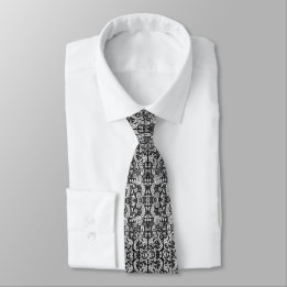 Manar White och Black Paisley Blommigt | Slips
