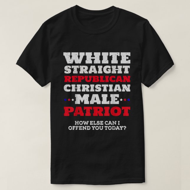 Manar White Rak Republican Christian Male Patr T Shirt (Design framsida)
