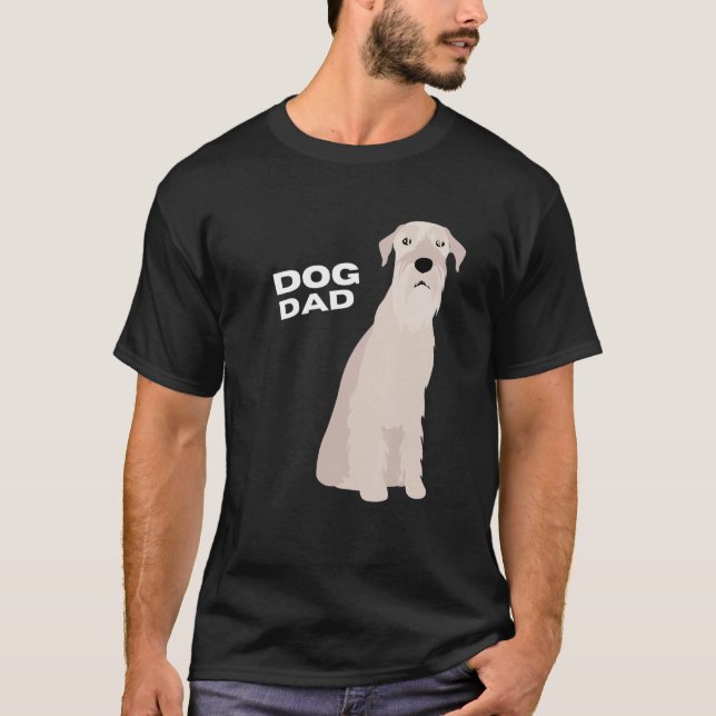 Manar White Schnauzer Hund Pappa Man T Shirt (Framsida)