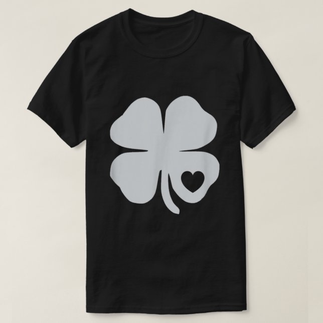 Manar White Shamrock Heart Irish St patricks day G T Shirt (Design framsida)