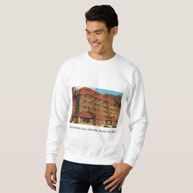 Manar White Sweatshirt med Grove Park Inn Photo (Hel framsida)