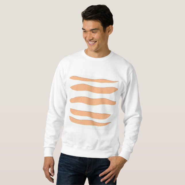 Manar White Sweatshirt med Tiger Rand (Hel framsida)