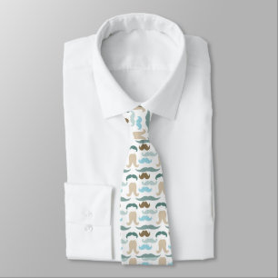 Manar White Tiled Designer Mustache Tie Slips