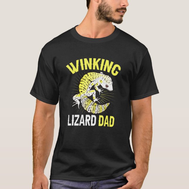 Manar Winking Lizard Pappa Reptile Herpetolog Leop T Shirt (Framsida)